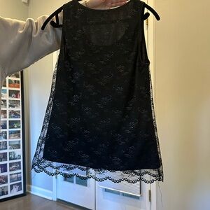 DREW Black Lace Overlay Sleeveless Camisole